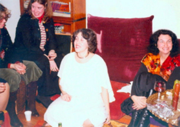 1978. Erica Jong, a beaming Phyllis Chesler, and EM Broner at the January 1978 Blessing Ceremony, which EM Broner organized.