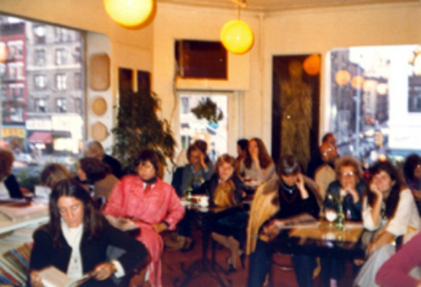 1979. In 1979, the Upper West Side Bloomsday Book Shop held a reading of the entire book With Child, edited by Arnold Dolin. Some of those in attendance, shown here, included Barbara Chasen, Nena O'Neill, Judy Kuppersmith, Z Budapest, Ruby Rohrlich, Barbara Joans and Lily Rivlin.