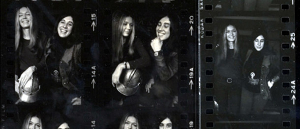 1971. Gloria Steinem and Phyllis Chesler pose for the book Wonder Woman, for which Gloria wrote the introduction and Phyllis wrote The Amazon Legacy: An Interpretive Essay. While these photos were never used, Phyllis did use the fake bullet belt clip, wearing it when she left Israel in 1973.
