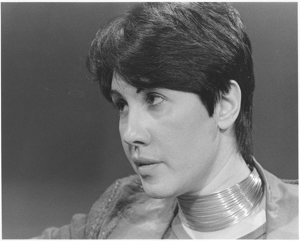 Phyllis Chesler appearing on Sandra Elkin’s television program “Woman,” produced in Buffalo, New York. Hers was the first feminist program on the air.