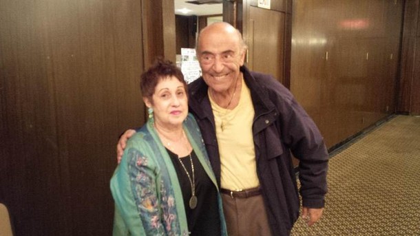 Phyllis Chesler and Kabul-born Mordechai, formerly known as "Muhrad." Congregation Beth Am, 9/20/14. Merrick Long Island.