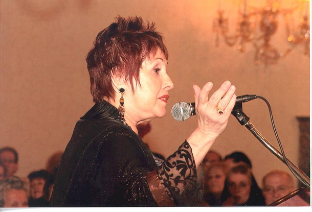 Phyllis delivering her speech.