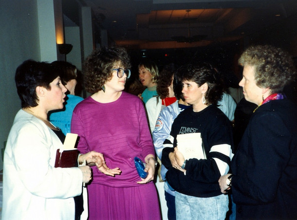 Phyllis Chesler at a 1990 Conference of the Association of Women in Psychology, which she helped co-found, in Tempe, Arizona.